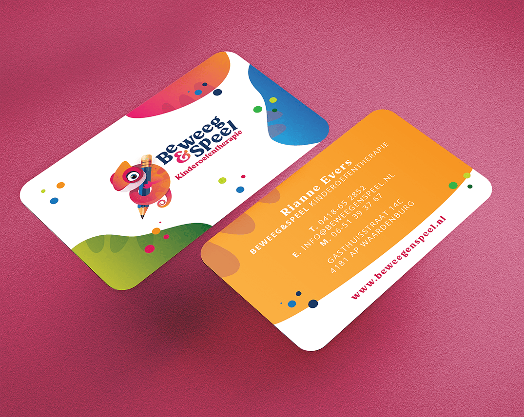 huisstijl en visitekaartjes Beweeg en Speel