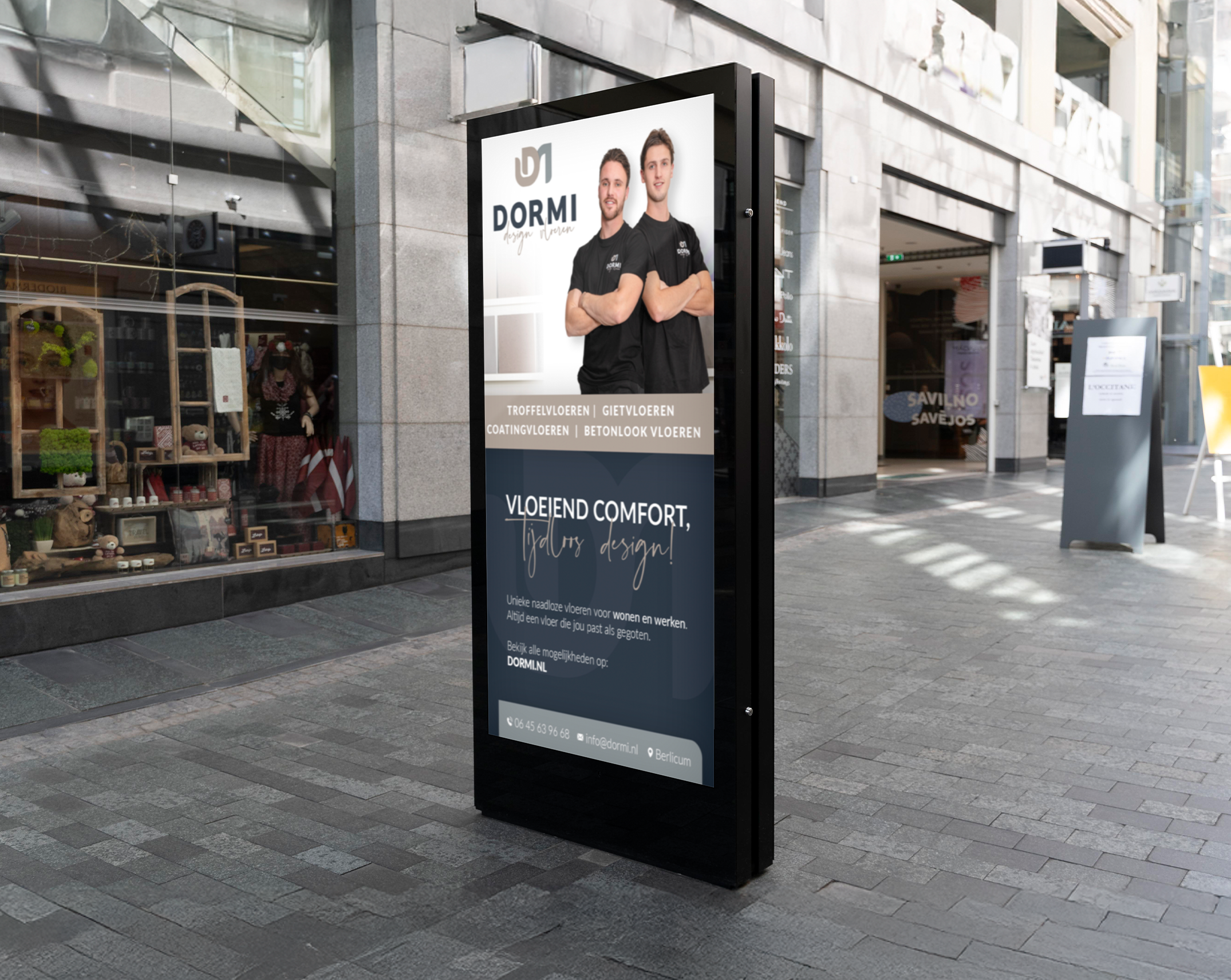 dormi-reclamezuil-huisstijl huisstijl en digitale reclame